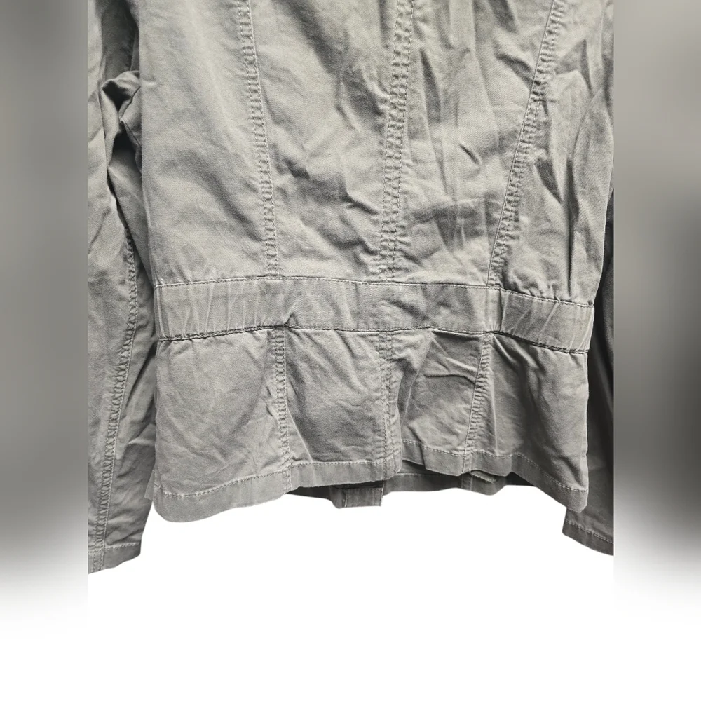 Ann Taylor Loft Jacket Small 6 Green Cargo Utility Military Long Sleeve Womens - Picture 3 of 9